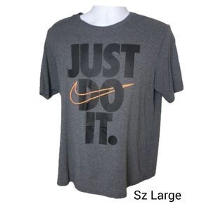 Nike Men's Shirt Large Swoosh Just Do It Nike Dri- Fit T-Shirt Big Logo Large